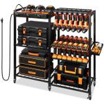 Power Tool Organizer with Charging Station & Wheels
