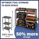 Power Tool Organizer with Charging Station & Wheels