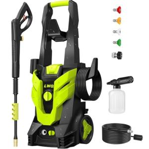 Pressure Washer, Washer with 4 Quick Connect Nozzles, Pressure Cleaning Machine with Foam Cannon for Cars/Fences/Driveways/Patios/Home Cleaning