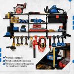 Large Power Tool Organizer Wall Mount, With Attachable Shelves - Garage Storage System, Heavy Duty 4-Tier Rack Holds 12 Drills – Screw Holder Accessories, Utility Shelf for Workshop Organization