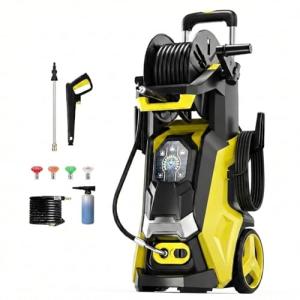 Pressure Washer Power Washer with Touch Screen, 5000PSIIMAX, 4 Quick Connect Nozzles and Foam Cannon, High Pressure Cleaning Machine for Cars Driveways Home Outdoor