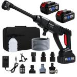 Duoguto 1400 PSI Cordless Pressure Washer Battery Powered, Portable Handheld Power Washer with 2×4.0Ah 21V Batteries, 3 Pressure Modes, 6-in-1 Nozzle & Foam Cannon for Car