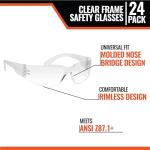 Malta Dynamics Clear Safety Glasses 12 PK – ANSI Z87+ Rated Eye Protection Glasses for Construction, Manufacturing, and Industrial Safety, Scratch-Resistant, Lightweight Protective Eyewear