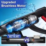 Duoguto 1400 PSI Cordless Pressure Washer Battery Powered, Portable Handheld Power Washer with 2×4.0Ah 21V Batteries, 3 Pressure Modes, 6-in-1 Nozzle & Foam Cannon for Car