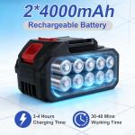 Duoguto 1400 PSI Cordless Pressure Washer Battery Powered, Portable Handheld Power Washer with 2×4.0Ah 21V Batteries, 3 Pressure Modes, 6-in-1 Nozzle & Foam Cannon for Car