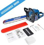 62cc Gas Chainsaws 20 Inch Bar Power Chain Saws, Gas Powered Chainsaw 2 Stroke Handed Petrol Gasoline Chain Saw for Cutting Wood Outdoor Garden Farm Home Use with Tool Kit(6220G)