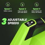 Leaf Blower Cordless, 650CFM Electric Leaf Blowers with 2 x 5.2Ah Batteries and Charger, 3 Speed Modes, 1 x Adjustable Shoulder Strap, Powerful Blowers for Lawn Care, Patio, Dust, Blowing Leaves