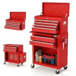 TUFFIOM 8-Drawer Rolling Tool Chest, Wheeled Tool Storage Cabinet w/Detachable Top, Drawers & Side Hooks, Mechanic Tool Organizer Box for Garage Warehouse Repair Shop