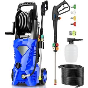 Electric Pressure Washer 5000 PSI 2.8 GPM High Power Washer with 4 Pressure Nozzle and Foam Cannon, powerwashers for Home, Car Washing, Fence Cleaning, Patio, Blue