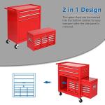 TUFFIOM 8-Drawer Rolling Tool Chest, Wheeled Tool Storage Cabinet w/Detachable Top, Drawers & Side Hooks, Mechanic Tool Organizer Box for Garage Warehouse Repair Shop