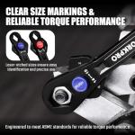 WORKPRO 2-Piece 12-in-1 Universal Adjustable Wrench Set, 8-19mm Metric & 5/16"-3/4" SAE Multi-Size Wrenches with Heat-Treated Cr-Mo Steel, ASME Standard, Multi-Position Head, for Home, Workshop, DIY