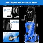 Electric Pressure Washer 5000 PSI 2.8 GPM High Power Washer with 4 Pressure Nozzle and Foam Cannon, powerwashers for Home, Car Washing, Fence Cleaning, Patio, Blue