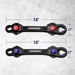 WORKPRO 2-Piece 12-in-1 Universal Adjustable Wrench Set, 8-19mm Metric & 5/16"-3/4" SAE Multi-Size Wrenches with Heat-Treated Cr-Mo Steel, ASME Standard, Multi-Position Head, for Home, Workshop, DIY