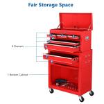 TUFFIOM 8-Drawer Rolling Tool Chest, Wheeled Tool Storage Cabinet w/Detachable Top, Drawers & Side Hooks, Mechanic Tool Organizer Box for Garage Warehouse Repair Shop