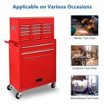 TUFFIOM 8-Drawer Rolling Tool Chest, Wheeled Tool Storage Cabinet w/Detachable Top, Drawers & Side Hooks, Mechanic Tool Organizer Box for Garage Warehouse Repair Shop