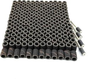 Merryland Drum Sander Sanding Band for Dremel 184pcs, 120# 1/4" Sanding Sleeve 180pcs and Mandrel 4pcs Rotary Tool, Electric Power Tool Accessory DIY, RMTA184C4