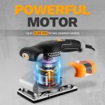 2.2 Amp 1/3 Sheet Palm Sander for Woodworking, Variable Speed up to 26,000 OPM, Corded Electric Sheet Finishing Sander with 15 pcs Sandpaper and Dust Box for Wood Polishing Sanding