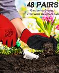 Nuogo 48 Pairs Gardening Gloves for Men Women Rubber Coated Safety Work Gloves Bulk for Gardening Construction Work(Red, Black)