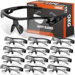 OXG 12 Pack Clear Safety Glasses for Men and Women, ANSI Z87.1 Work Glasses Scratch Impact Resistant Lens Protective Eyewear