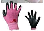 Lightweight Nitrile Work Gloves Supegrip200, 3D Comfort Stretch Fit, Durable Power Grip Foam Coated, Smart Touch, Thin Machine Washable, 5 Pairs Pack (Small, Pink)