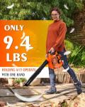 Relxxon Gas Leaf Blower 26cc Handheld, Powerful 2-Cycle Engine, 180 MPH 380 CFM, Lightweight Quick-Start for Lawn Care, Yard Debris & Light Snow (Orange)
