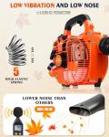 Relxxon Gas Leaf Blower 26cc Handheld, Powerful 2-Cycle Engine, 180 MPH 380 CFM, Lightweight Quick-Start for Lawn Care, Yard Debris & Light Snow (Orange)