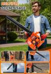 Relxxon Gas Leaf Blower 26cc Handheld, Powerful 2-Cycle Engine, 180 MPH 380 CFM, Lightweight Quick-Start for Lawn Care, Yard Debris & Light Snow (Orange)