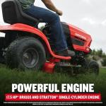 CRAFTSMAN 42" Gas Riding Lawn Mower with 17.5 HP* Briggs and Stratton Single-Cylinder Engine, Gas Lawn Tractor with 7-Speed Transmission, Red/Black (13AN77XSA93)