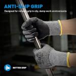 S SATC 1 Pair Cut Resistant Work Gloves, Foam Nitrile Coated Knife Gloves with Non-Slip Grip, ANSI A5 Cut Proof Gloves for Cutting, Construction, Warehouse, Large