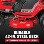 CRAFTSMAN 42" Gas Riding Lawn Mower with 17.5 HP* Briggs and Stratton Single-Cylinder Engine, Gas Lawn Tractor with 7-Speed Transmission, Red/Black (13AN77XSA93)