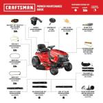 CRAFTSMAN 42" Gas Riding Lawn Mower with 17.5 HP* Briggs and Stratton Single-Cylinder Engine, Gas Lawn Tractor with 7-Speed Transmission, Red/Black (13AN77XSA93)