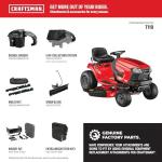 CRAFTSMAN 42" Gas Riding Lawn Mower with 17.5 HP* Briggs and Stratton Single-Cylinder Engine, Gas Lawn Tractor with 7-Speed Transmission, Red/Black (13AN77XSA93)