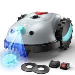 YARDCARE V100 Robot Lawn Mower with HD Vision Navigation, Smart Obstacle Detection, Collision Sensors, Adjustable Cutting Height, Low-Noise Operation—Perfect for Small Lawns up to 1,600 sq ft.