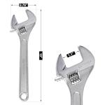 Olympia Tools 10" Adjustable Wrench, Heavy Duty Drop Forged Steel, Chrome Plated, Precision Machined Jaws, Rust Resistant