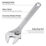 Olympia Tools 10" Adjustable Wrench, Heavy Duty Drop Forged Steel, Chrome Plated, Precision Machined Jaws, Rust Resistant