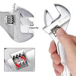 Olympia Tools 10" Adjustable Wrench, Heavy Duty Drop Forged Steel, Chrome Plated, Precision Machined Jaws, Rust Resistant