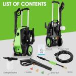 Imdot 5000PSI 4.0GPM Heavy Duty Electric Pressure Washer with 33 FT Extension Hose, 4 QCNozzles and 500ml Foam Cannon for Cars/Fences/Driveways/Patios/Home Cleaning, Deep Green