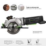 GALAX PRO 4Amp 3500RPM Circular Saw with Laser Guide, Max. Cutting Depth1-11/16"(90°), 1-1/8"(45°）Compact Saw with 4-1/2" 24T TCT Blade, Vacuum Adapter, Blade Wrench, and Rip Guide