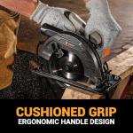 Circular Saw 1200W: DEKOPRO High-Power Saw with 165mm 24T Blade, 4800 RPM, Max Cut Depth 55mm (90°), 33mm (45°), Heavy-Duty Steel Base, Includes Guide Rai, Power Saw for Wood, PVC