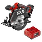 SKIL 20V Brushless 6-1/2In. Cordless Compact Circular Saw Kit for Wood Cutting including 2.0Ah Battery and Charger-CR6413B-11