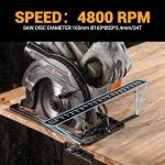 Circular Saw 1200W: DEKOPRO High-Power Saw with 165mm 24T Blade, 4800 RPM, Max Cut Depth 55mm (90°), 33mm (45°), Heavy-Duty Steel Base, Includes Guide Rai, Power Saw for Wood, PVC
