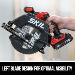 SKIL 20V Brushless 6-1/2In. Cordless Compact Circular Saw Kit for Wood Cutting including 2.0Ah Battery and Charger-CR6413B-11