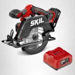SKIL 20V Brushless 6-1/2In. Cordless Compact Circular Saw Kit for Wood Cutting including 2.0Ah Battery and Charger-CR6413B-11