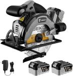 DEKOPRO 20V Cordless Circular Saw, 6-1/2-Inch Blade, 4500 RPM Circular Saw Cordless with 2 Battery and Charger（ 4.0Ah ）