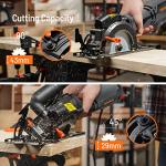 DOVAMAN Circular Saw, 5.8A 4-1/2" Circular Saw w/Laser, Metal Auxiliary Handle, 6 Blades (4½", 4¾"), Cutting Depth 1-11/16" (90°), 1-3/8" (45°), Ideal for Wood, Soft Metal, Plastic, Tile - MCS01A