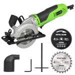 GALAX PRO 710W Mini Circular Saw 3 Pcs Saw Blades (115mm), 5200RPM Electric Circular Saw,1-2/3''(90°)/1''(45°) Cutting Depth, Portable and Compact for Wood/Metal/Plastic