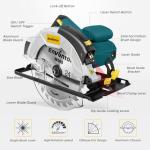 Enventor 7-1/4-Inch Circular Saw, 10A Pure Copper Motor Electric Circular Saws with Laser Guide, 2 Blade Saws (40T/24T), Adjust Cutting Angle from 0° to 90°, Single Handed Bevel, 5800RPM, Blue