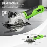 GALAX PRO 710W Mini Circular Saw 3 Pcs Saw Blades (115mm), 5200RPM Electric Circular Saw,1-2/3''(90°)/1''(45°) Cutting Depth, Portable and Compact for Wood/Metal/Plastic