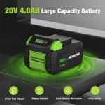 WORKPRO 20V Cordless Mini Circular Saw, 4-1/2" Compact Wireless Circular Saw 4.0Ah Battery, Fast Charger, 3 Blades, 4500RPM, Laser Guide, Max Cutting Depth 1-11/16"(90°), 1-1/8"(45°)