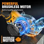 ALLOYMAN 20V Cordless Mini Circular Saw, Brushless 18,000 RPM, 3-Inch CuttingTool with Forward/Reverse, LED Light, 2×4.0Ah Batteries & Charger，for Wood, Metal,Tile,PVC Cutting